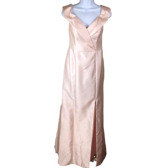 Alfred Sung Baby Pink Ball Gown/Prom Dress Front Leg Slit 14 - Picture 1 of 10